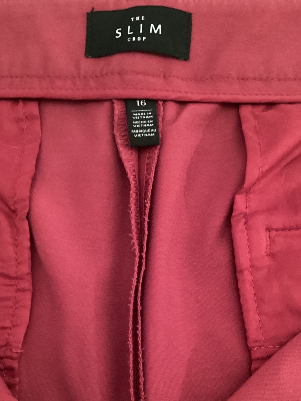 White House Black Market WHBM Slim Cuffed Crop Pants Womens 16 Burgundy Career - Picture 6 of 11